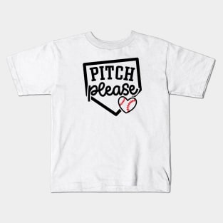 Pitch Please Baseball Player Mom Cute Funny Kids T-Shirt